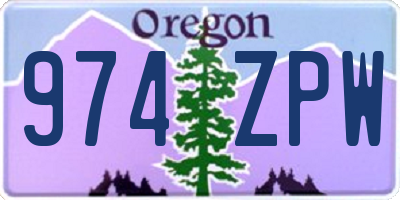 OR license plate 974ZPW