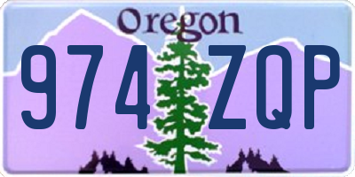 OR license plate 974ZQP