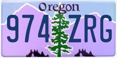 OR license plate 974ZRG