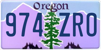 OR license plate 974ZRO