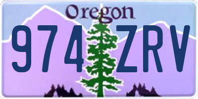 OR license plate 974ZRV