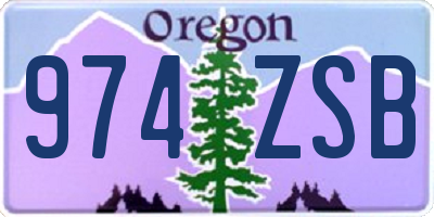 OR license plate 974ZSB