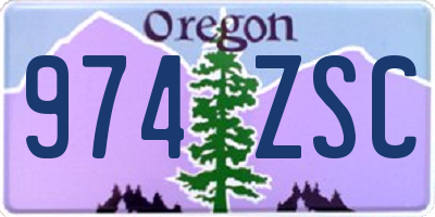 OR license plate 974ZSC