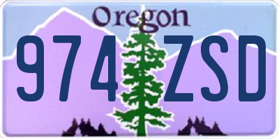 OR license plate 974ZSD