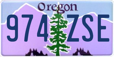 OR license plate 974ZSE