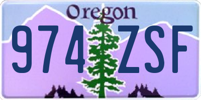 OR license plate 974ZSF