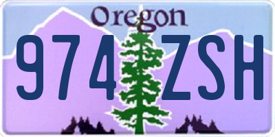 OR license plate 974ZSH