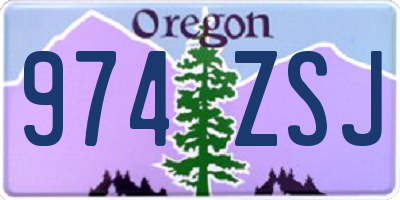 OR license plate 974ZSJ