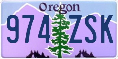 OR license plate 974ZSK