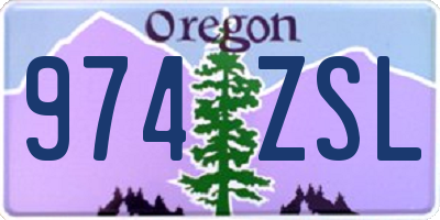 OR license plate 974ZSL