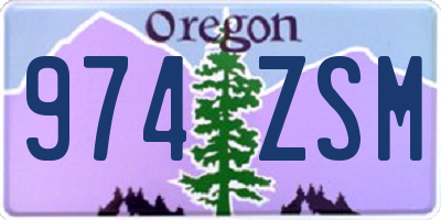 OR license plate 974ZSM