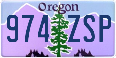 OR license plate 974ZSP