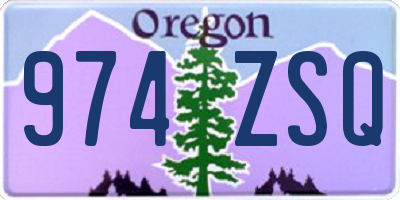 OR license plate 974ZSQ