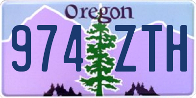 OR license plate 974ZTH