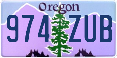 OR license plate 974ZUB