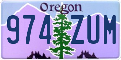 OR license plate 974ZUM
