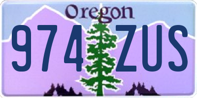 OR license plate 974ZUS