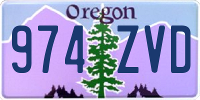 OR license plate 974ZVD