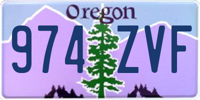 OR license plate 974ZVF