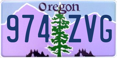 OR license plate 974ZVG