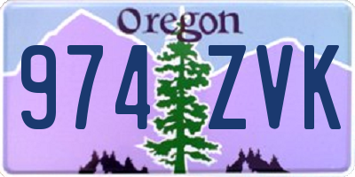 OR license plate 974ZVK