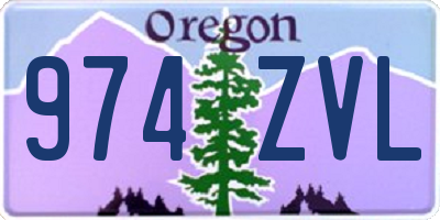 OR license plate 974ZVL