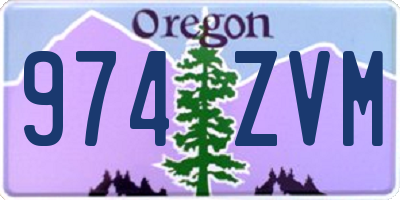 OR license plate 974ZVM