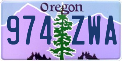 OR license plate 974ZWA