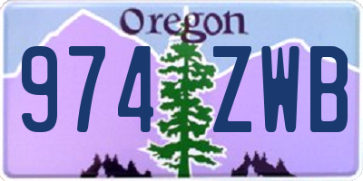 OR license plate 974ZWB