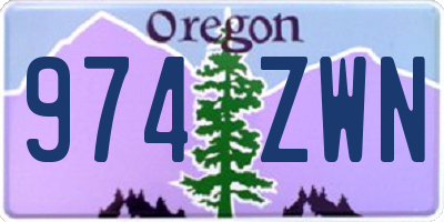 OR license plate 974ZWN