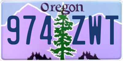 OR license plate 974ZWT