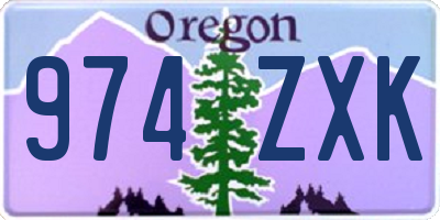 OR license plate 974ZXK