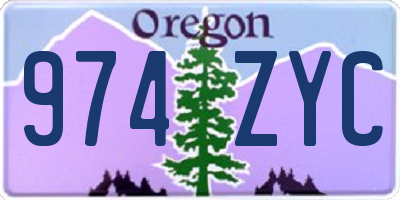OR license plate 974ZYC