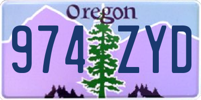 OR license plate 974ZYD