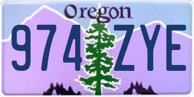 OR license plate 974ZYE