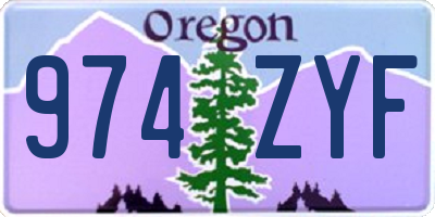 OR license plate 974ZYF