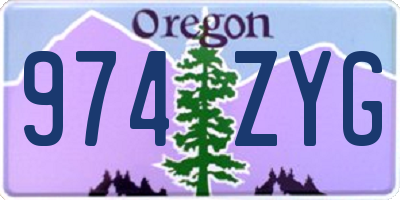 OR license plate 974ZYG