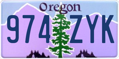 OR license plate 974ZYK