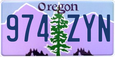 OR license plate 974ZYN