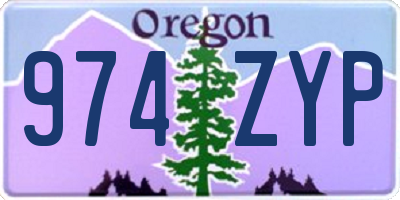 OR license plate 974ZYP