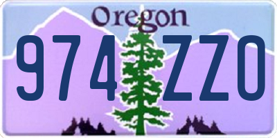 OR license plate 974ZZO