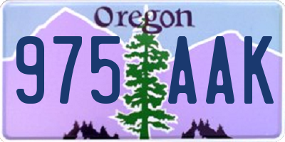 OR license plate 975AAK