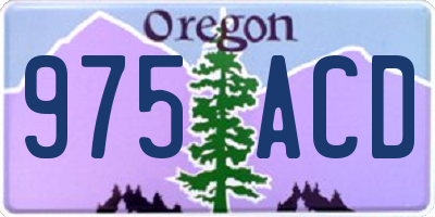 OR license plate 975ACD