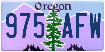 OR license plate 975AFW