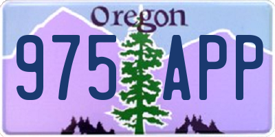 OR license plate 975APP