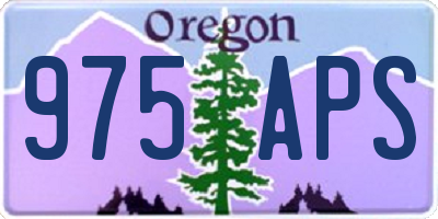 OR license plate 975APS