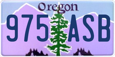 OR license plate 975ASB