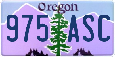 OR license plate 975ASC