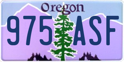 OR license plate 975ASF