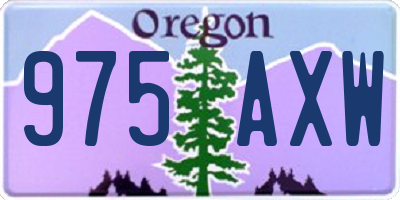 OR license plate 975AXW